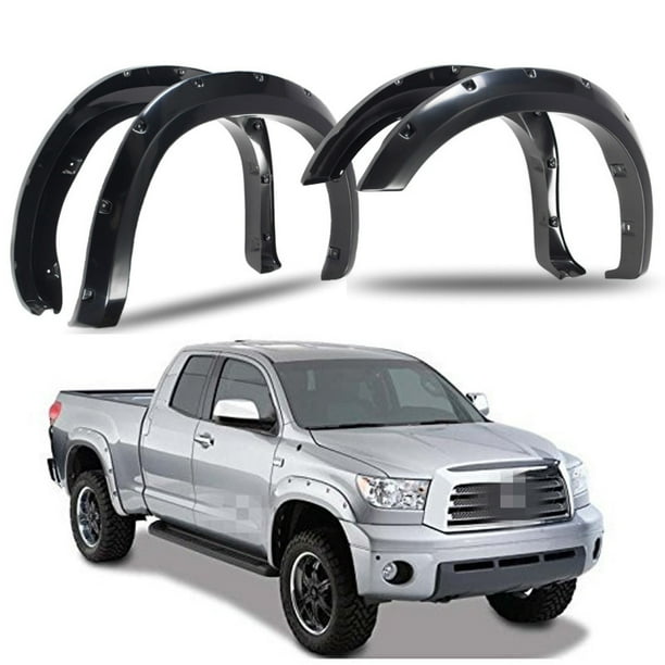 2x Car Fender Flare Wheel Front & Rear Fender Flares Pocket Rivet Black