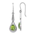 thumbnail image 1 of 925 Sterling Silver Cubic Zirconia Cz Peridot Drop Dangle Earrings, 1 of 6