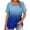 Blue, variant on Aoochasliy Blouses for Women Clothes Women's Print Short Sleeve Square Collar Pullover Casual T Shirt Top