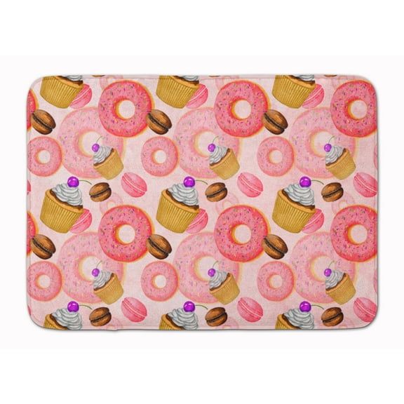 Watercolor Sweet Pastries Machine Washable Memory Foam Mat