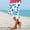 Blue, variant on Women Capri Pants Summer Stretch Casual Fashion All-Over Print Wave Design Soft Comfortable Slim Fit Yoga Base Capri Pants Green M
