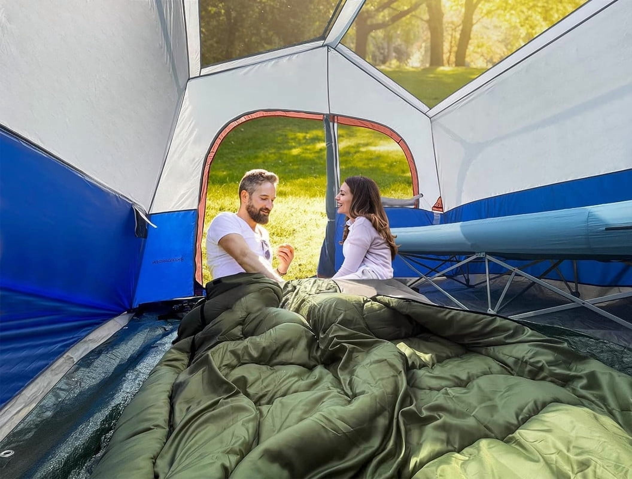 HIKERGARDEN 6 Person Camping Tent - Portable Easy Set Up Family Tent for Camp, Windproof Fabric Cabin Tent Outdoor for Hiking, Backpacking, Traveling