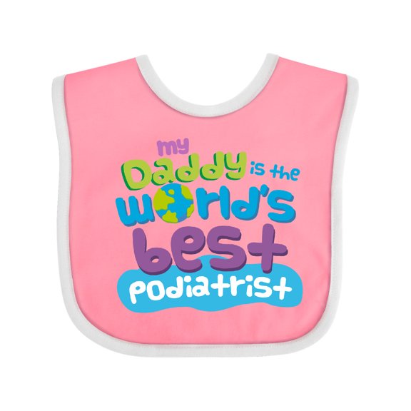 Inktastic Daddy Worlds Best Podiatrist Boys or Girls Baby Bib
