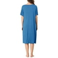 thumbnail image 3 of INSPIRE CHIC Women's Mother's Day Nightgown Button Down Soft Modal Short Sleeve Pajama Sleepshirts XL Blues, 3 of 6