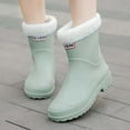 thumbnail image 2 of Women's Rain Shoes Winter Lined Rain Boots With Reinforced Edging And Soles Mid Calf Rubber Boots For Daily Use, 2 of 6