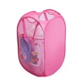 thumbnail image 1 of Smart Design Deluxe Mesh Pop Up Square Laundry Hamper Solid Back w/ Side Pocket & Handles - VentilAir Fabric Collapsible Design - for Clothes & Laundry - Home (Holds 2 Loads) (14 x 23 Inch) [Pink], 1 of 5