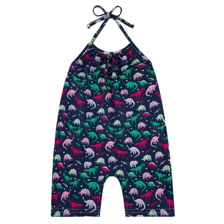 

OVTICZA Baby Toddler Clothes Pocket Romper for Girls Sleeveless Graphic Jumpsuit Navy 130
