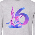 thumbnail image 4 of Inktastic 6th Birthday Mermaid Tail Long Sleeve Youth T-Shirt, 4 of 5
