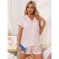 thumbnail image 3 of DARING DIVA Women's Satin Top and Shorts Pajama Set S Pinks, 3 of 6