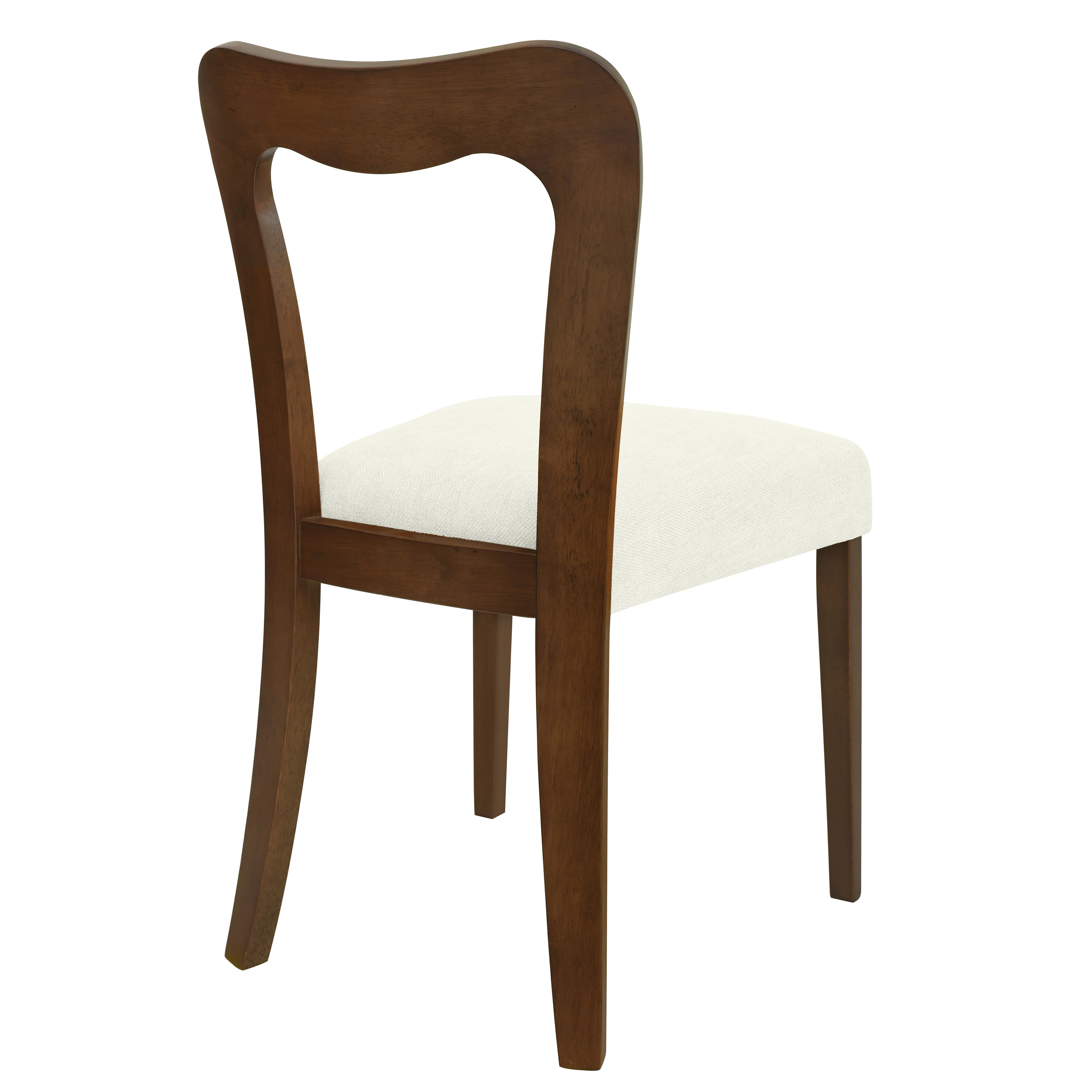 Euroco Mid-Century Dining Chairs Set of 2, Upholstered Kitchen Side Chairs Accent Chairs with Wooden Legs for Living Room,Beige & Walnut