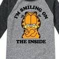 thumbnail image 3 of Garfield - Smiling On The Inside - Toddler And Youth Raglan Graphic T-Shirt, 3 of 4