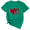thumbnail image 2 of Anbech Heart Printed T-Shirt for Women Casual Plaid Graphic Be Mine Junior Girls Short Sleeve Tee Tops with Crew Neck, 2 of 3