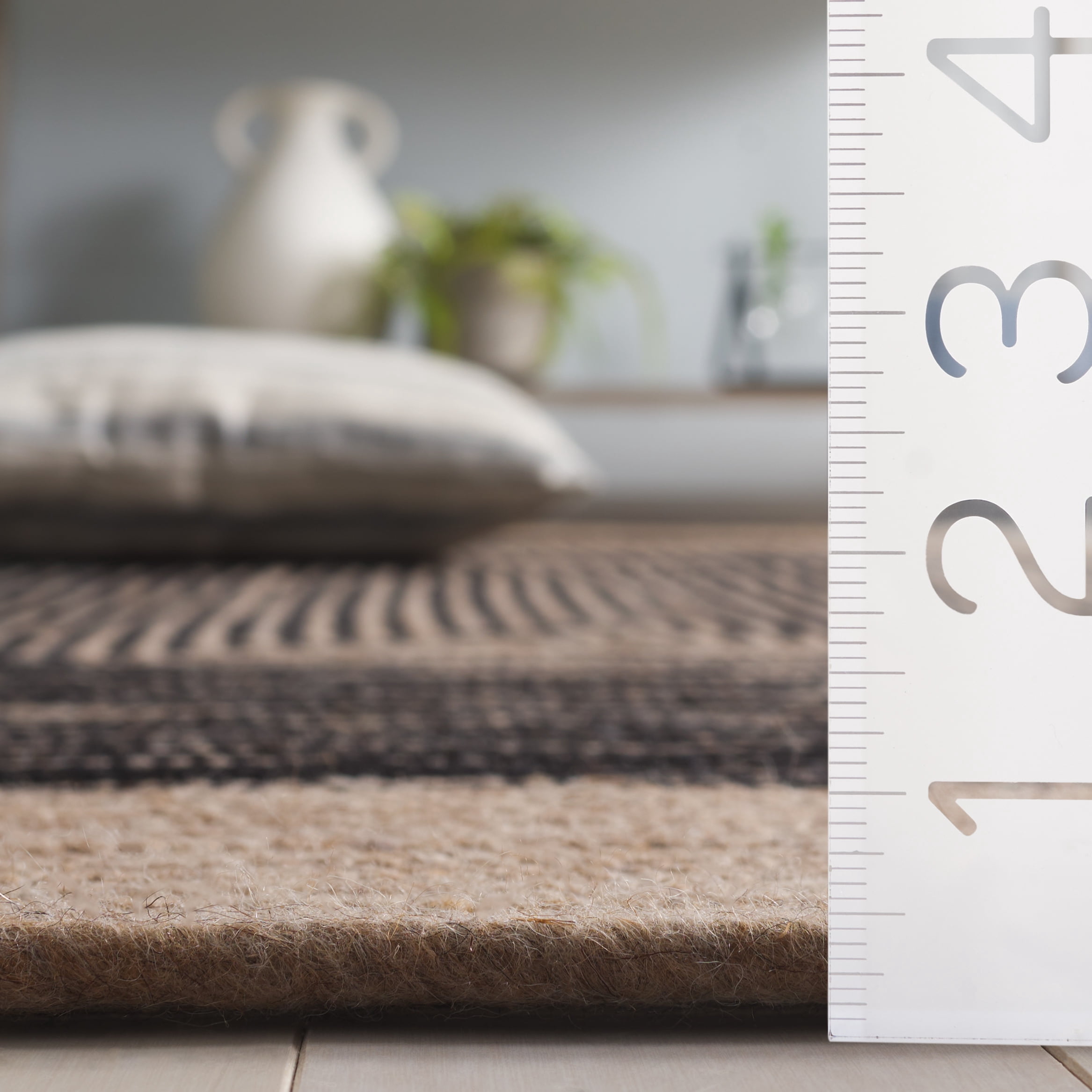 SAFAVIEH Braided Lars Geometric Reversible Area Rug, Beige/Black, 5' x 5' Square