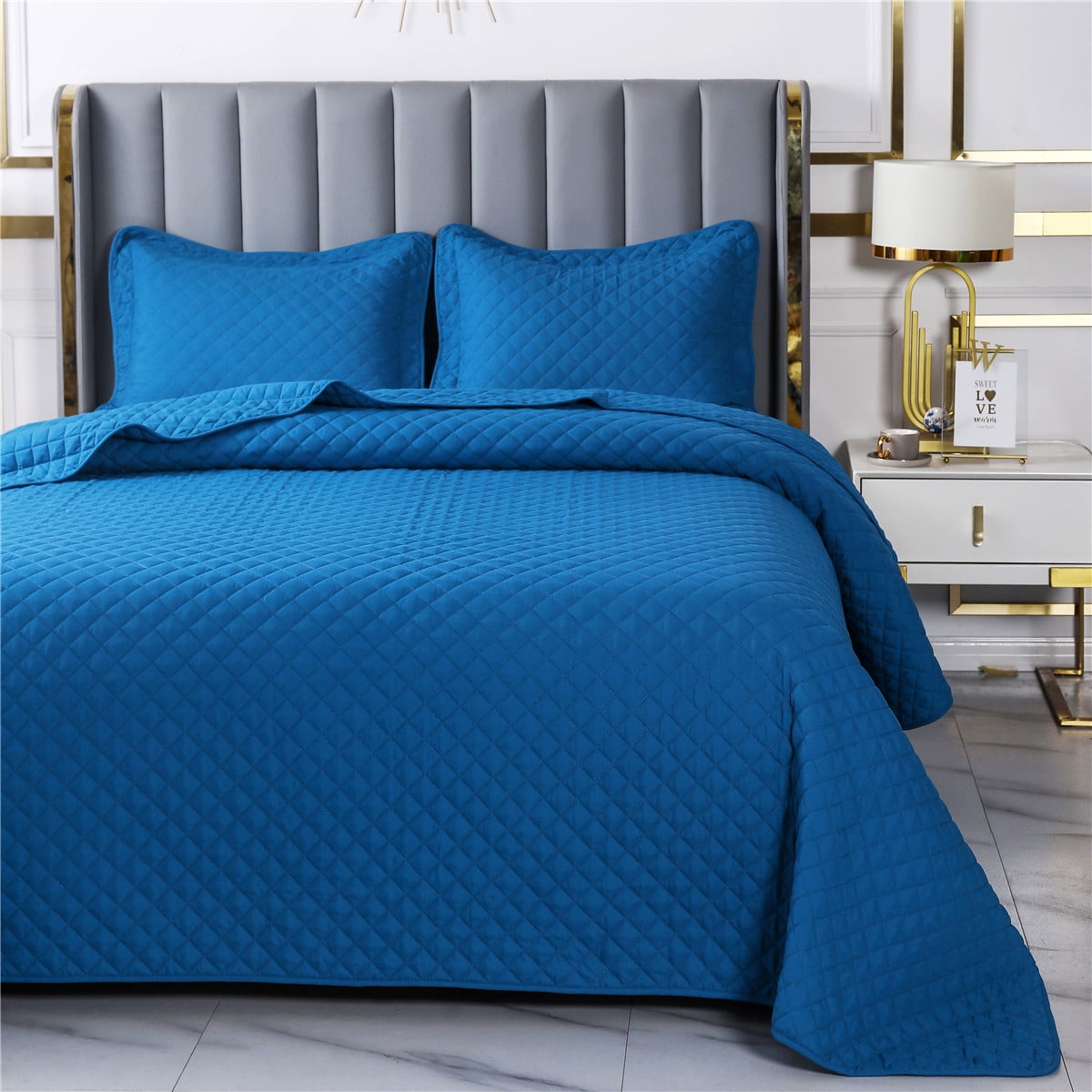 CC&DDLuxury 3Piece Coverlet/bedspread Set,Diamond Stitched,Ultra Soft