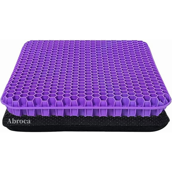 Gel Seat Cushion for Long Sitting, Double Thick Office Desk Home Wheelchair Cushions Back Hip Sciatica Tailbone Pain Sore Pressure Relief, Cooling Game Chair Pads Car Truck Driver