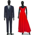 thumbnail image 6 of Kinbor Full Body Mannequin Set- 73 Inches Male Mannequin Full Body + 70 inches Female Body Model Stand Realistic Display Metal Base for Retail Clothing Shops, Clothing Design(Black), 6 of 8