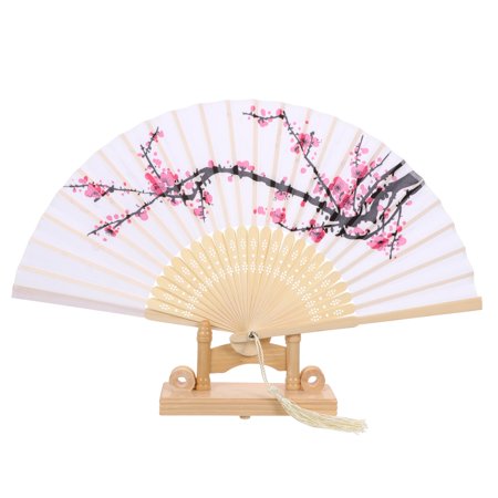 

1pc Folding Fan Retro Handheld Fan Chinese Style Folding Fan with Fan Holder