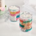 thumbnail image 4 of 4 Pack Qtip Holder Dispenser Glad Cat Face Clear Plastic Storage Apothecary Jars for Cotton Swabs Balls Pads Floss, 4 of 7