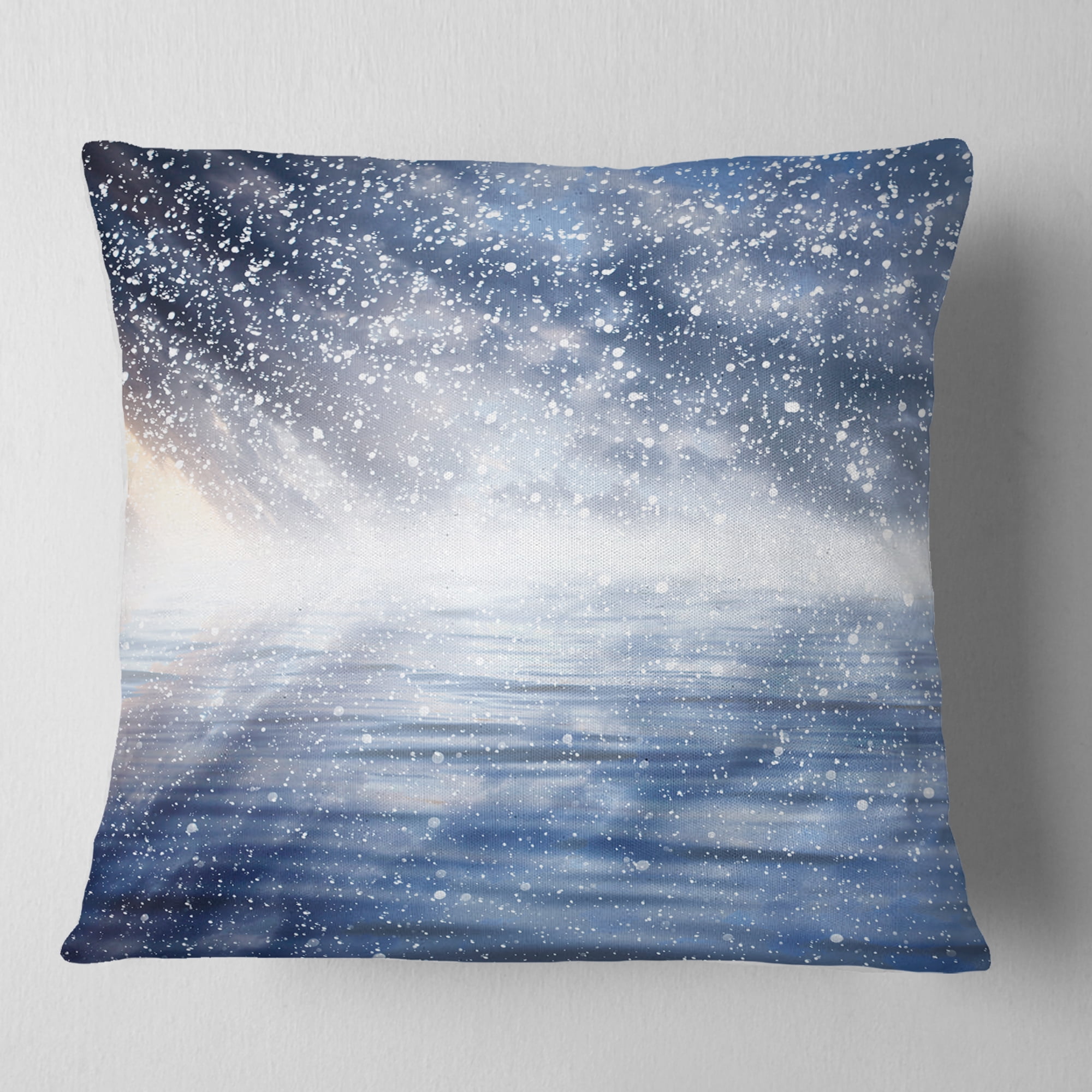 Designart Clouds with Reflection in Water - Landscape Photography Throw Pillow - 18x18
