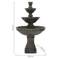 thumbnail image 4 of Sunnydaze Classic Designer Traditional Polystone 3-Tier Outdoor Water Fountain - Dark Brown, 4 of 12