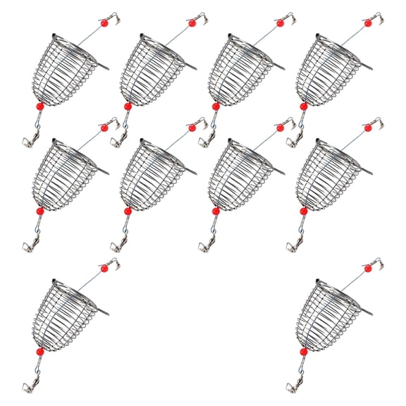 10Pcs Fishing Baits Cages Fishing Tackle Accessories Feeder Holder Lure Basket