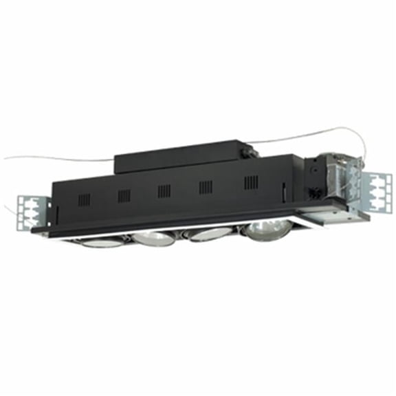 4 - Light Double Gimbal Linear Recessed Line Voltage Fixture.