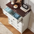thumbnail image 2 of Leyaoyao 5 Drawer Dresser, 45" Tall Farmhouse Rustic Wood Chest with 4 Wooden Legs, Vertical Chests of Drawers for Bedroom, Living Room, White, 2 of 5