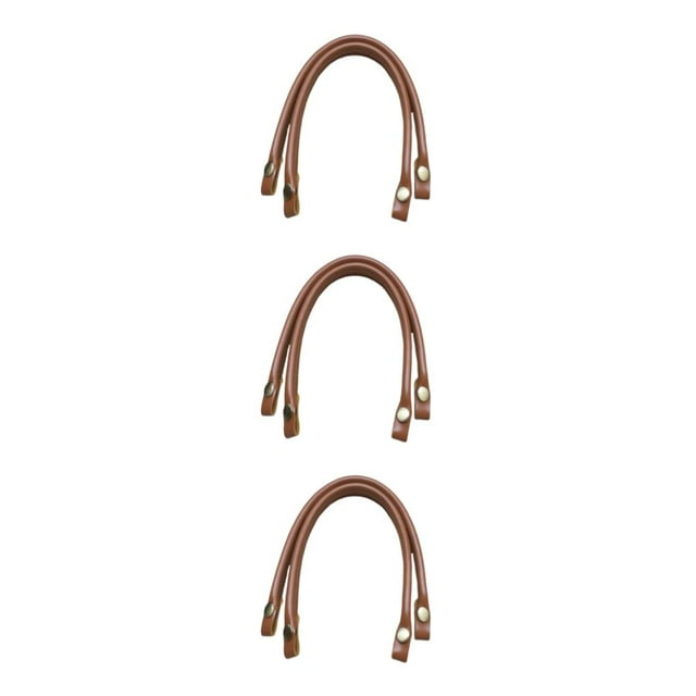 fastboy 2x Fashionable PU Leather Bag Handles for DIY Crafting Light Brown 40cm 3Set
