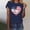 Navy, variant on SOOMLON American Flag Tops for Women Trendy Summer Heart 4th of July Shirts Crew Neck Patriotic Tops Short Sleeve Personalized T-Shirt Striped Stars Tee Blouse Clothes