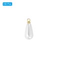 thumbnail image 3 of 13x7mm Pearl Charm, 50Pcs Pearl Beads Teardrop Faux Pearl Pendant Charm with Loop for Bracelets Earrings, Golden, 3 of 7