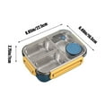 thumbnail image 3 of Miogawg Bento Box Adult Lunch Box, Stainless Steel Lunch Box, 3 Grid Portable Leakproof Box, Food Storage Container, Good Sealing Performance, Includes Spoons And Chopsticks, 3 of 7