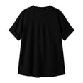 thumbnail image 6 of Endives Womens Linen Shirts Short Sleeve Womens Shirt Blouses Thin Breathable Summer Trendy Black, 6 of 6