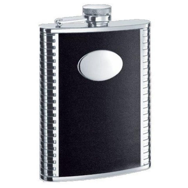 Visol VF1154 Tux Leather and Stainless Steel 6oz Flask