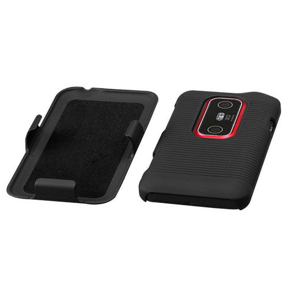 Rubberized Black Hybrid Holster No Package For Htc Evo 3d - image 3 of 5