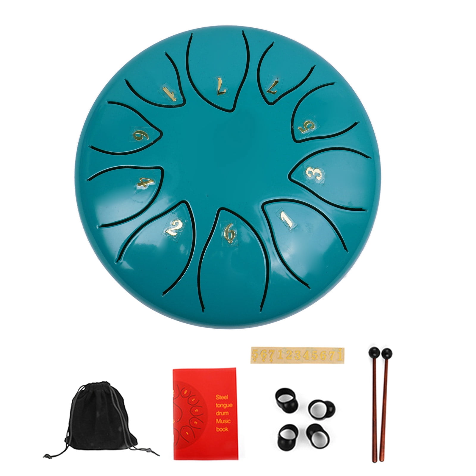 11 Tone Small Steel Tongue Drum Percussions Instrument Handpans Drum Ethereal Drum for Meditations Healing Concert Yoga