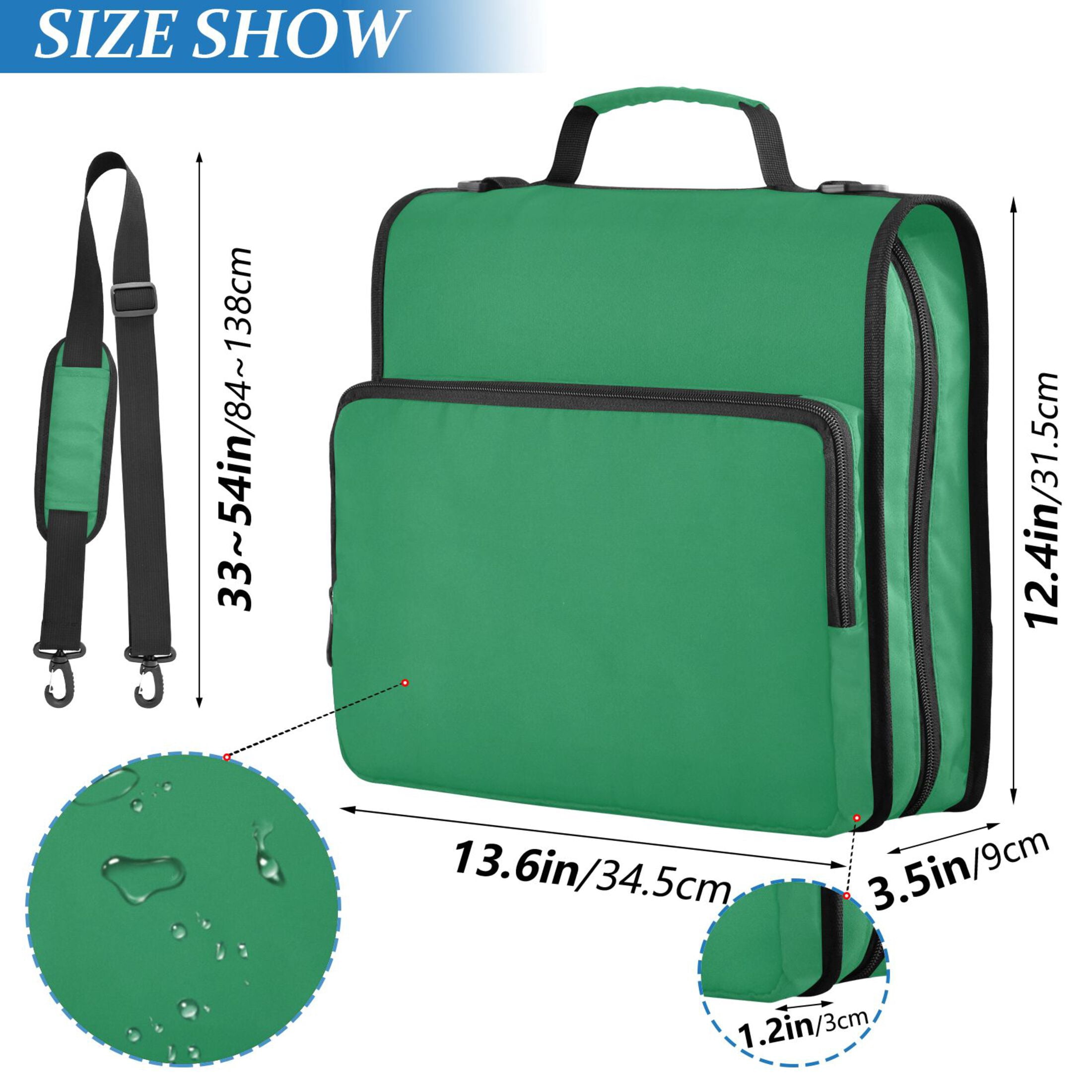 ALAZA Zipper Binder Teal Green 3 Ring Trapper Keeper File Folder Organizer Bag