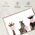 thumbnail image 6 of Elephant Stock Bubble Gum Safari Animals Wall Art - Horizontal Canvas Wall Art - Living Room Wall Decor - Animal Canvas - White And Pink Decor - 45" x 30", 6 of 8