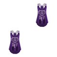 thumbnail image 3 of Minnieouse Chaleco de mujer Sexy Girls Slim Floral Tanktop Sports Camisole Beach Vacation Home Summer Top Ropa femenina Púrpura M Type1 NO1, 3 of 6