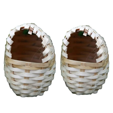 QSTDGVPW 2 Pcs/Sizes Natural Pet Bird Nest Birdhouse Handcrafted Outdoor Finches Cage