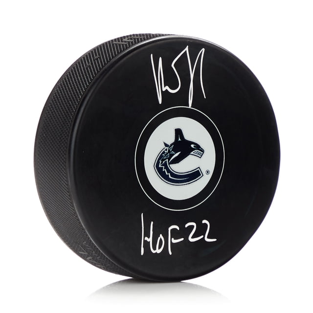 Roberto Luongo Autographed Vancouver Canucks Hockey Puck with HOF Note