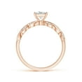 thumbnail image 2 of ANGARA Natural Princess-Cut Diamond Ring with Scrollwork in 14K Rose Gold for Women (Size-4.7mm| Color-G| Clarity-VS2) | April Birthstone, Anniversary, Jewelry Gift for Women | Natural Diamond Ring, 2 of 9