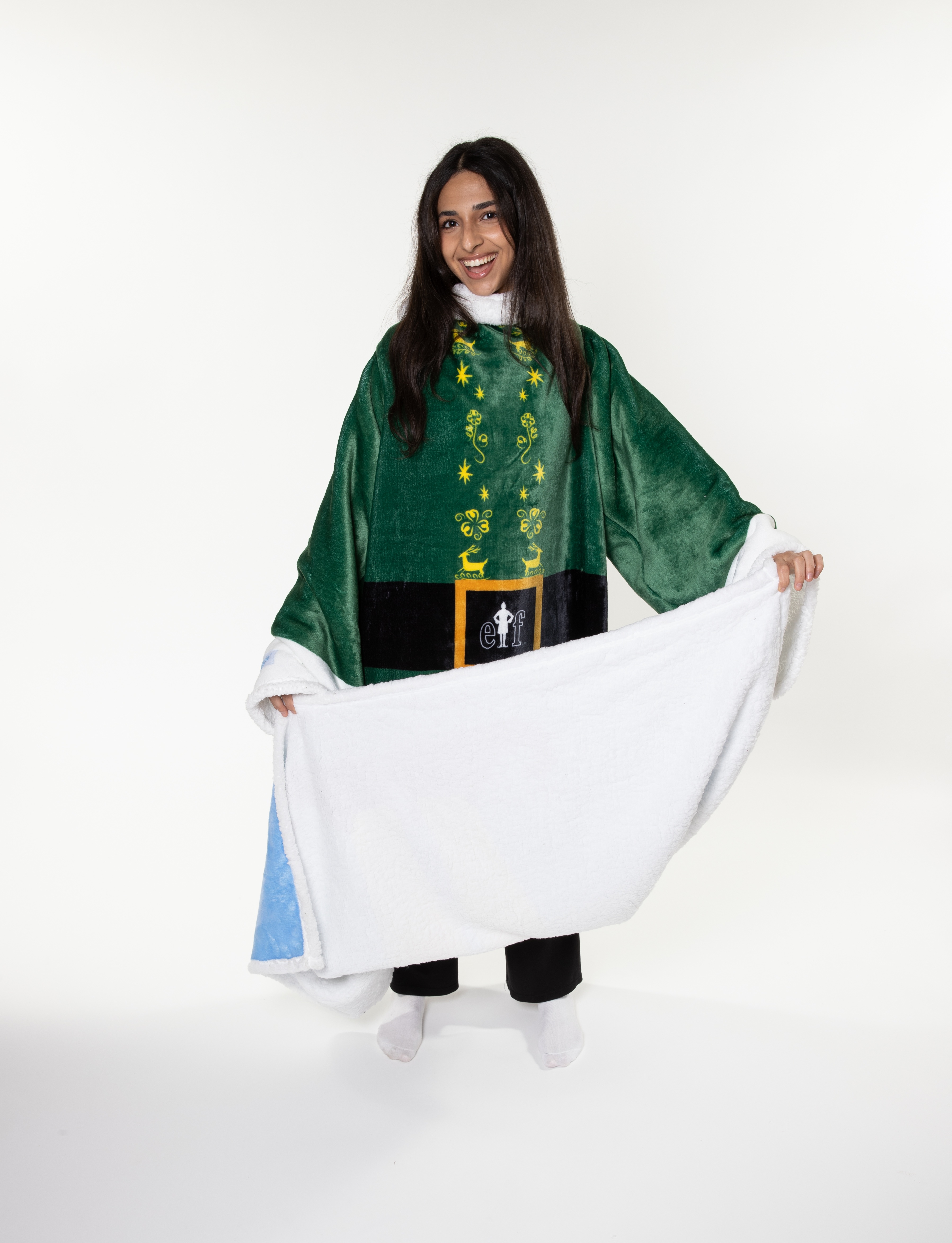Sherpa Snuggie The Original Wearable Blanket with Sleeves, Sherpa Throw Fleece, Elf