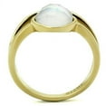 thumbnail image 4 of IP Gold(Ion Plating) Stainless Steel Ring with Precious Stone Conch in White for Women White Stone Color Style TK2908 Size 5, 4 of 5
