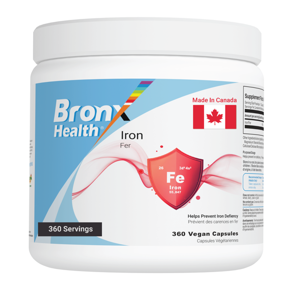 BRONX Iron 45mg Max Strength Supplement 360 Vegan Capsules