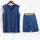 thumbnail image 2 of Conjunto Deportivo de los Hombres, Moda Casual de Color Sólido Cuello en V sin Mangas de Elasticidad Superior para el Desgaste Al Aire Libre, Traje Atlético de Humedad, 2 of 6