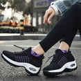 thumbnail image 5 of KELINFONG Womens Sock Sneakers Walking Shoes Mesh Slip on Air Cushion Lady Girls Shoes Platform Loafers, 5 of 7