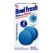 Bowl Fresh Blue Plus Borax, Automatic Toilet Bowl Cleaner and Deodorizer, 2 Tablets