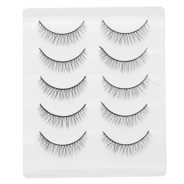 5 pares pestañas de pestañas postizas de fibra química pestañas de belleza de ojo 3D natural