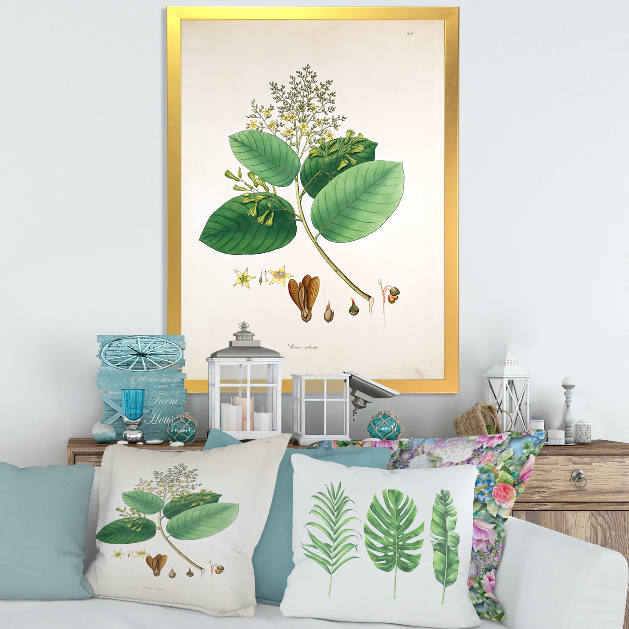 Designart 'Ancient Botanicals III' Farmhouse Framed Art Print