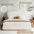 thumbnail image 6 of VIPLOV KIng Size Bed Frame with Headboard, Upholstered Bed Frames,with Enclosed Wood Base, Metal Structure & Wood Slats Support,No Noise, Easy Assembly, Beige, 6 of 7